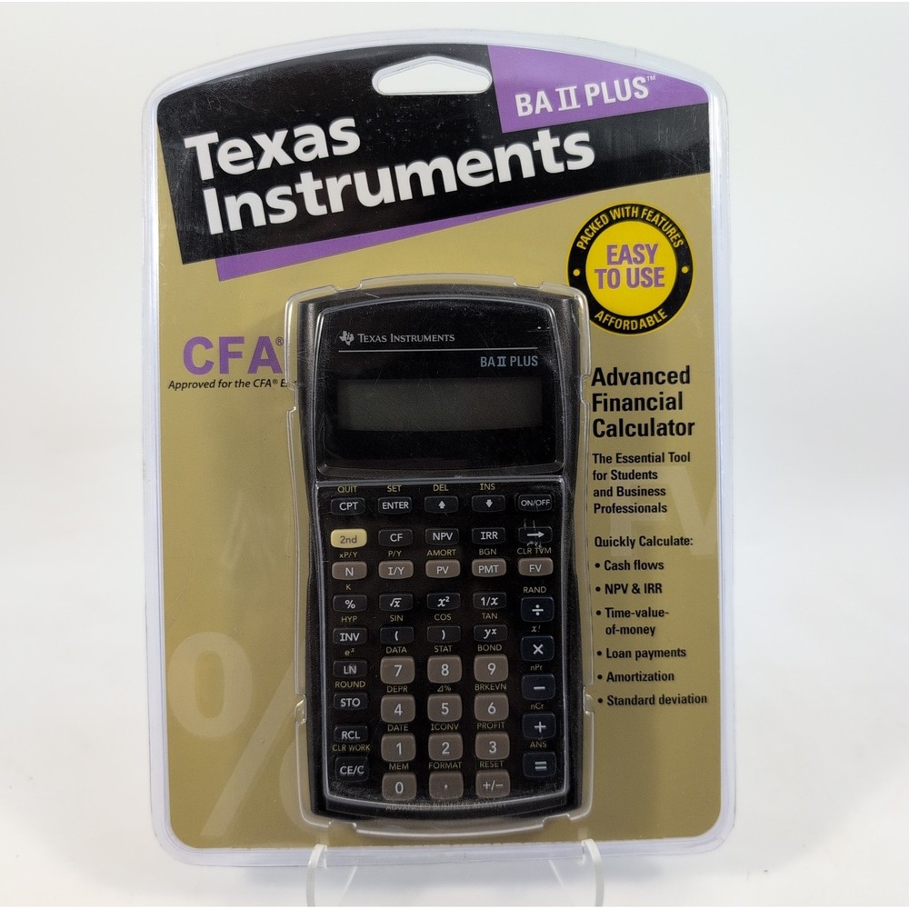 Texas Instruments BA II Plus CFA Approved Financial Calculator NEW SEALED